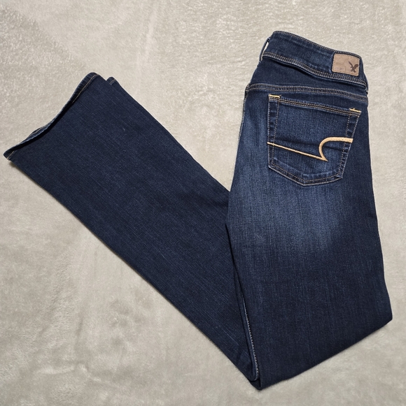 American Eagle Outfitters Denim - American Eagle Kick Boot Jeans Womens Size 4 Long (28x32) Dark Wash  Stretch